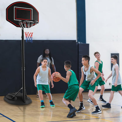 1.67 m-2.28 m Portable Basketball Hoop System with Anti-Rust Stand