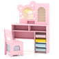 Kids Vanity with Lights Princess Vanity Table and Chair Set with 5 Drawers and 2 Compartments