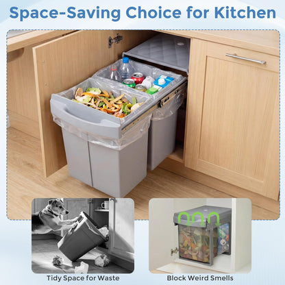 40L Built-in Pull Out Trash Can Under Cabinet Under Sink