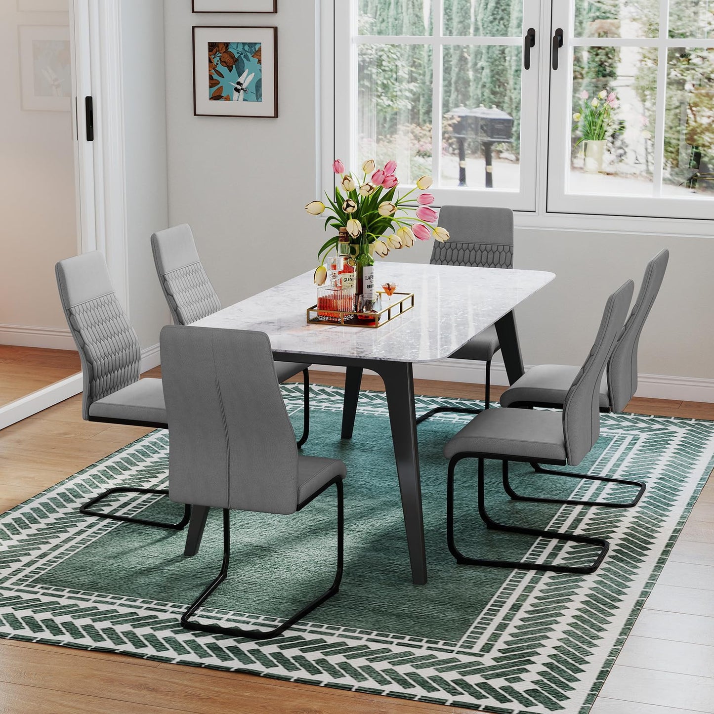 Modern Dining Chair Set of 4 Upholstered Accent Chair