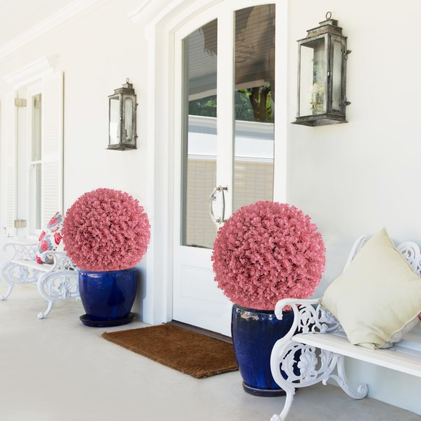 2 Pieces Artificial Plant Topiary Balls with 7 Layers Leaves