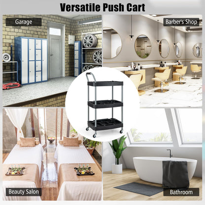 Large Capacity Utility Cart with Multiple Divider, Sponged Handle and Swivel Wheel