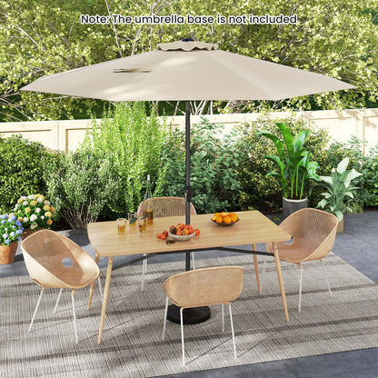 3M  Waterproof Garden Parasol with Tilt & Crank Handle