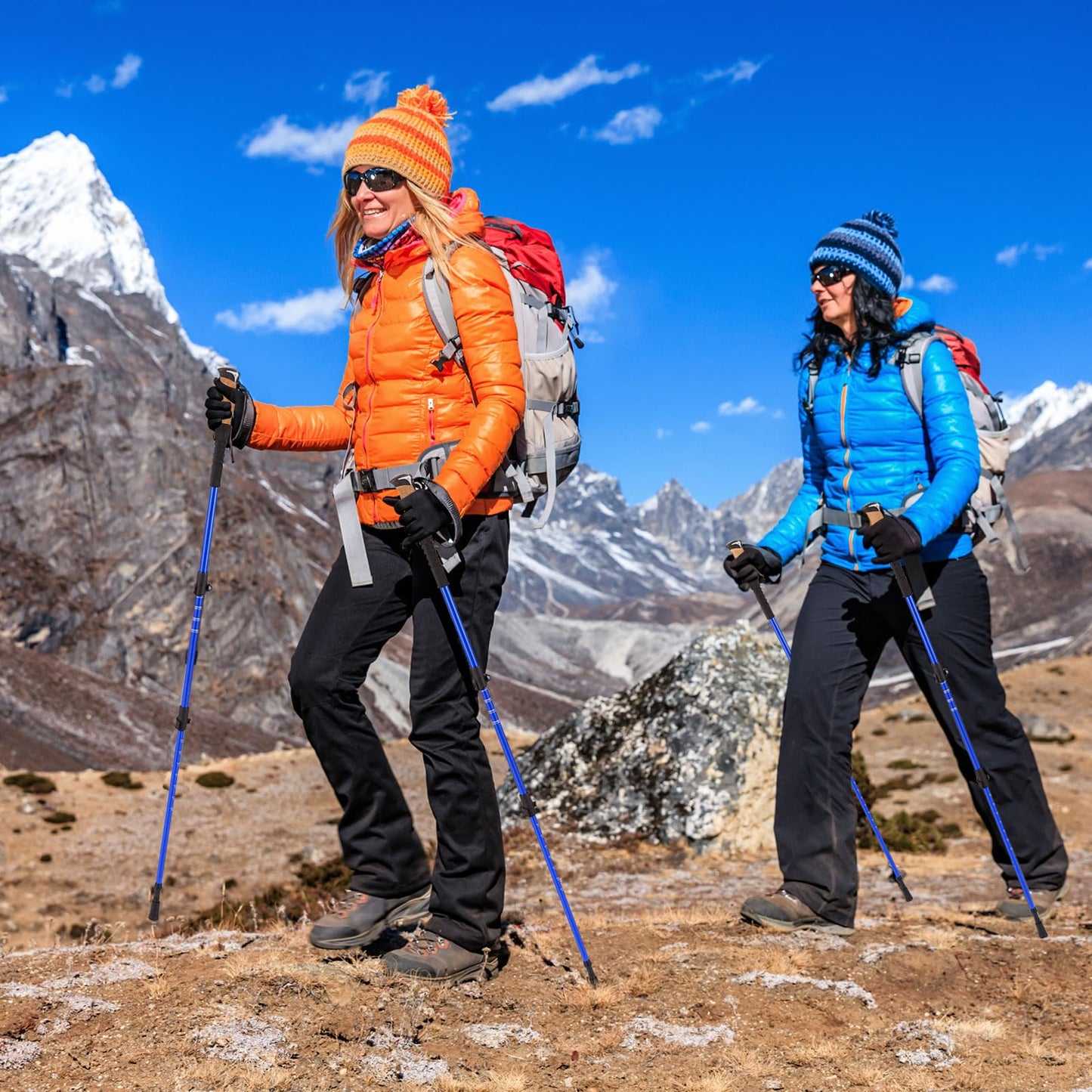 Retractable Hiking Poles Pair of 2 with EVA and Natural Cork Grips