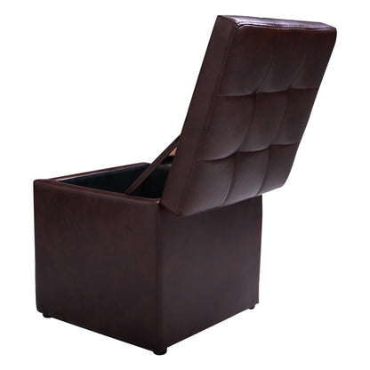High Quality PU Leather Cube Ottoman Storage Seat
