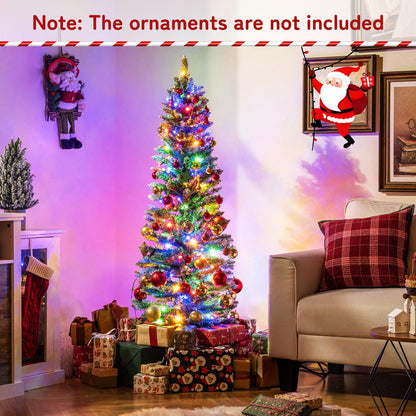 150/180cm Artificial Christmas Tree Pre-lit Xmas Tree with 150/250 Multi-color and Warm White Switchable LED Lights
