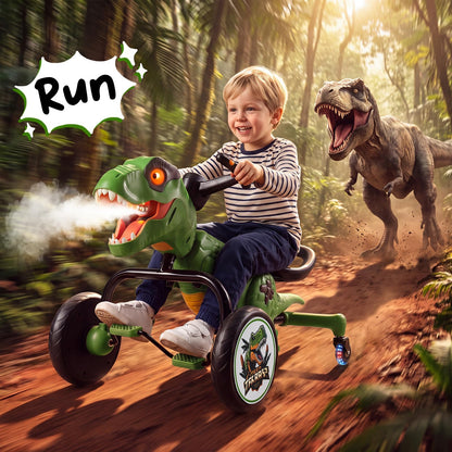 Kids Tricycle, Dinosaur Toddler Trike with Lights