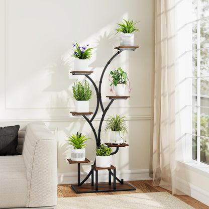 146/155CM Tall 8-Tier Corner Metal Plant Shelf for Multiple Plants