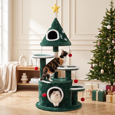 127cm Christmas Cat Tree, Multi-level Cats Activity Tree