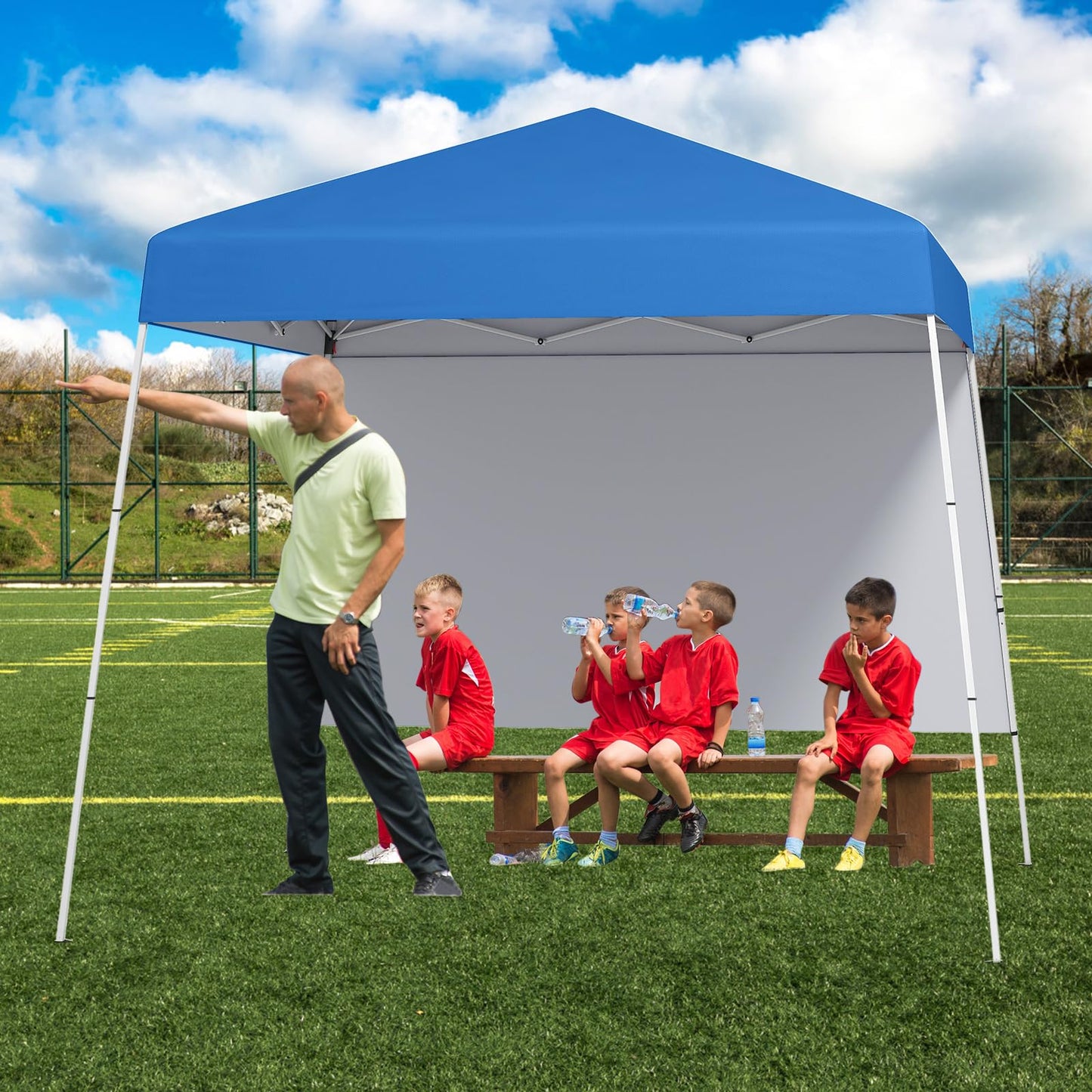 300 x 300 cm Pop up Canopy Tent with 1 Sidewall and Portable Backpack