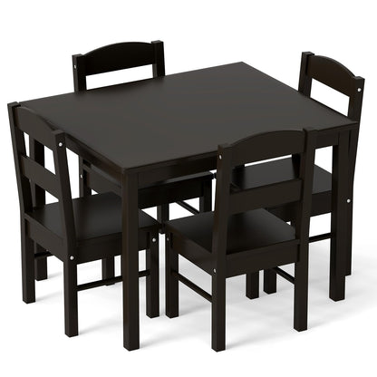 5pcs Activity Wooden Children Desk Chair Set for Preschool Girls Boys