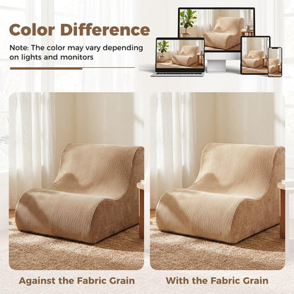 Curved Lazy Floor Sofa with Machine-washable Cover and Anti-slip Bottom