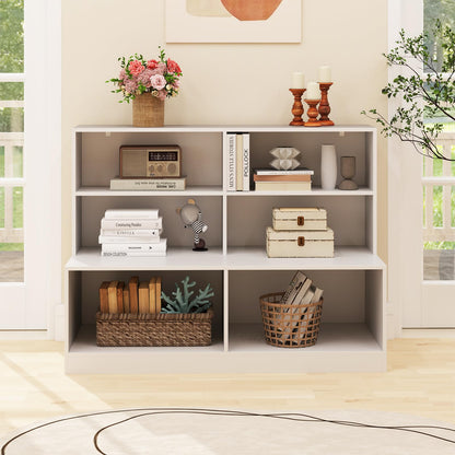 6 Compartments Wooden Shoe Rack Stand for Hallway
