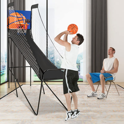 Folding Basketball Arcade Game with Electronic Scorer and Buzzer