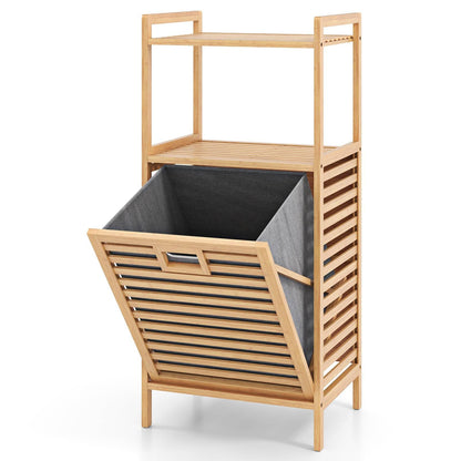 Tilt out Laundry Hamper with 2 Tier Storage Shelves