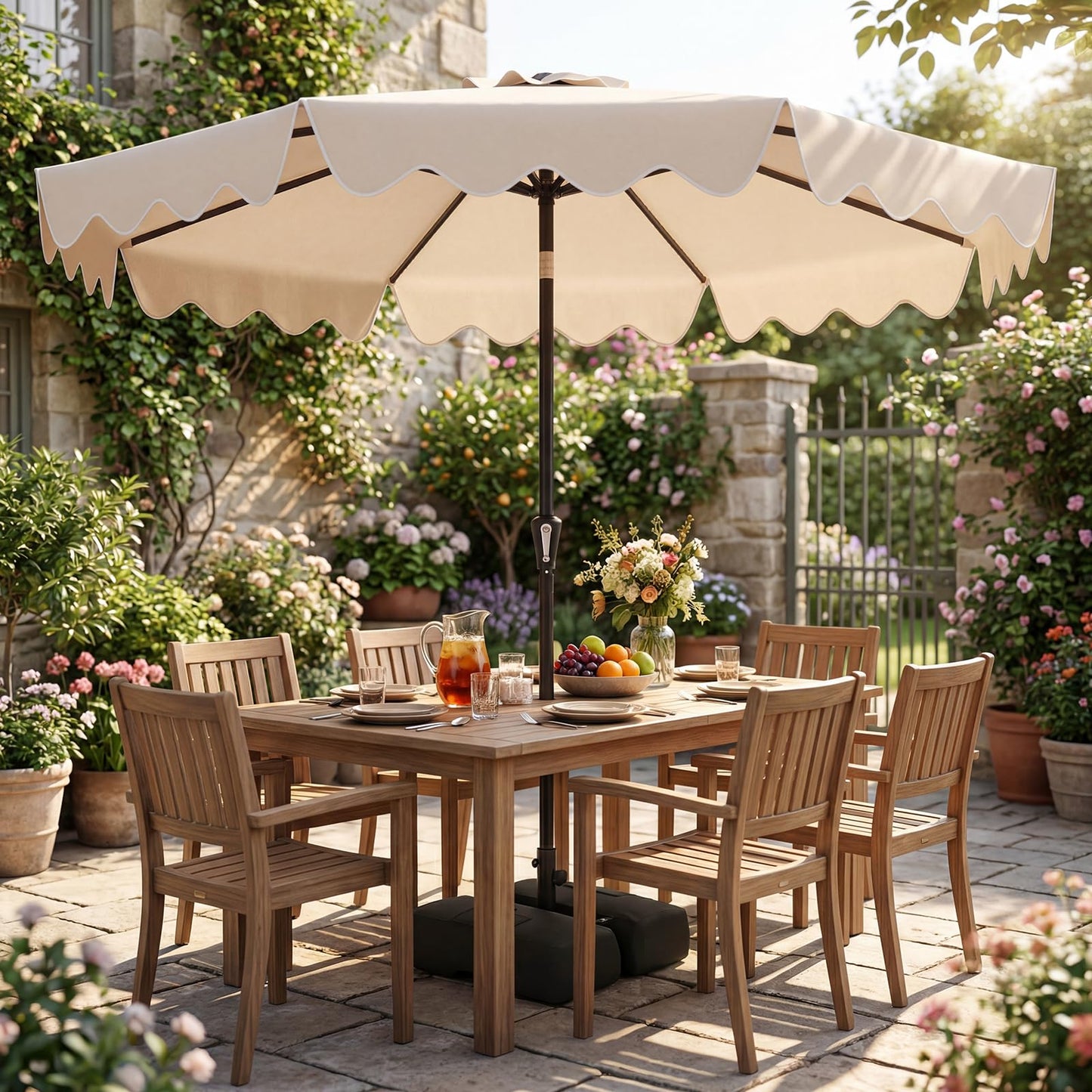 Garden Parasol, 8 Ribs Heavy-Duty Sun Shade Canopy
