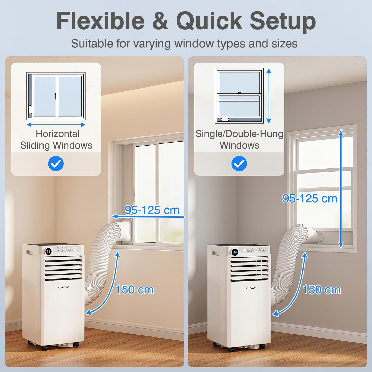 7000/9000 BTU Portable Air Conditioner 3 in 1 Cooling Unit with Fan and Dehumidifier