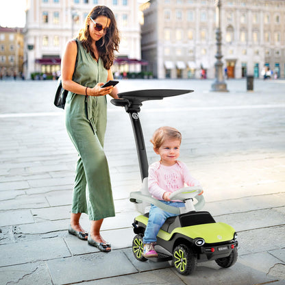 3 in 1 Kids Ride on Push Car with Handle and Canopy
