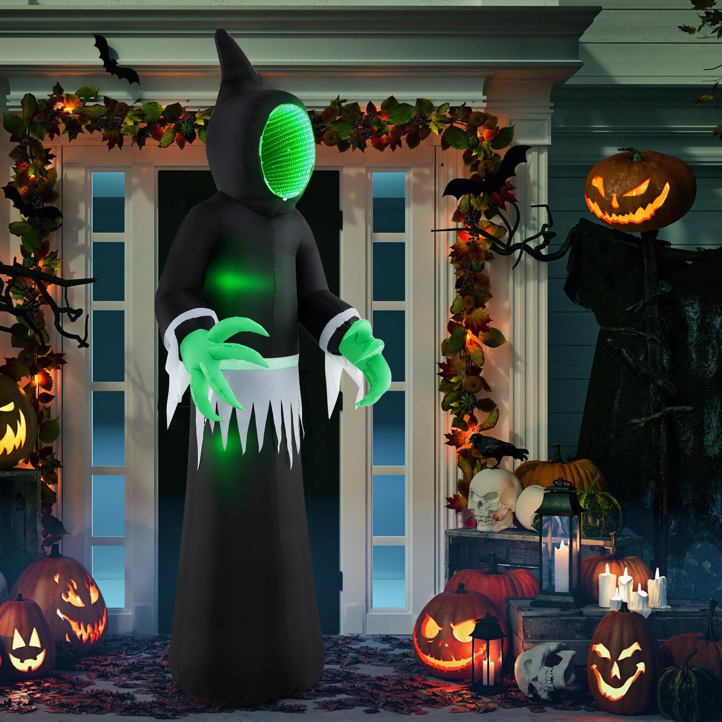 240CM Giant Blow up Ghost with Infinity Mirror Light and LED Lights