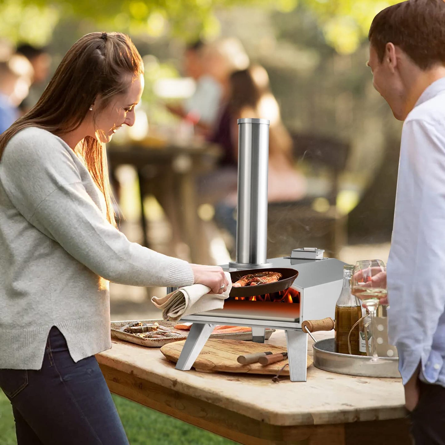Multi Fuel Portable Pizza Maker with Pizza Ston