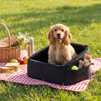 Dog Car Seat, Soft Travel Dog Booster Seat with Safety Straps