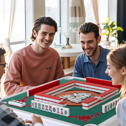 Folding Mahjong Table with Removable Game Mat