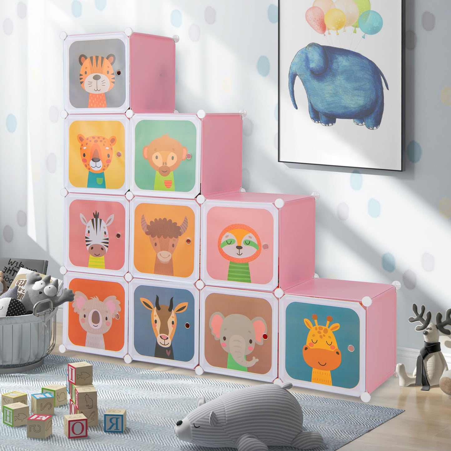 12 Cube Portable Kids Wardrobe with Hanging Section