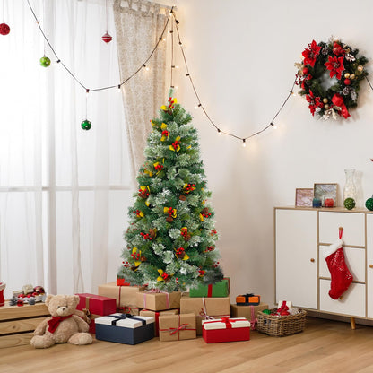 Pre-Lit Artificial Christmas Tree with 453 PVC and 230 Warm White LED Lights