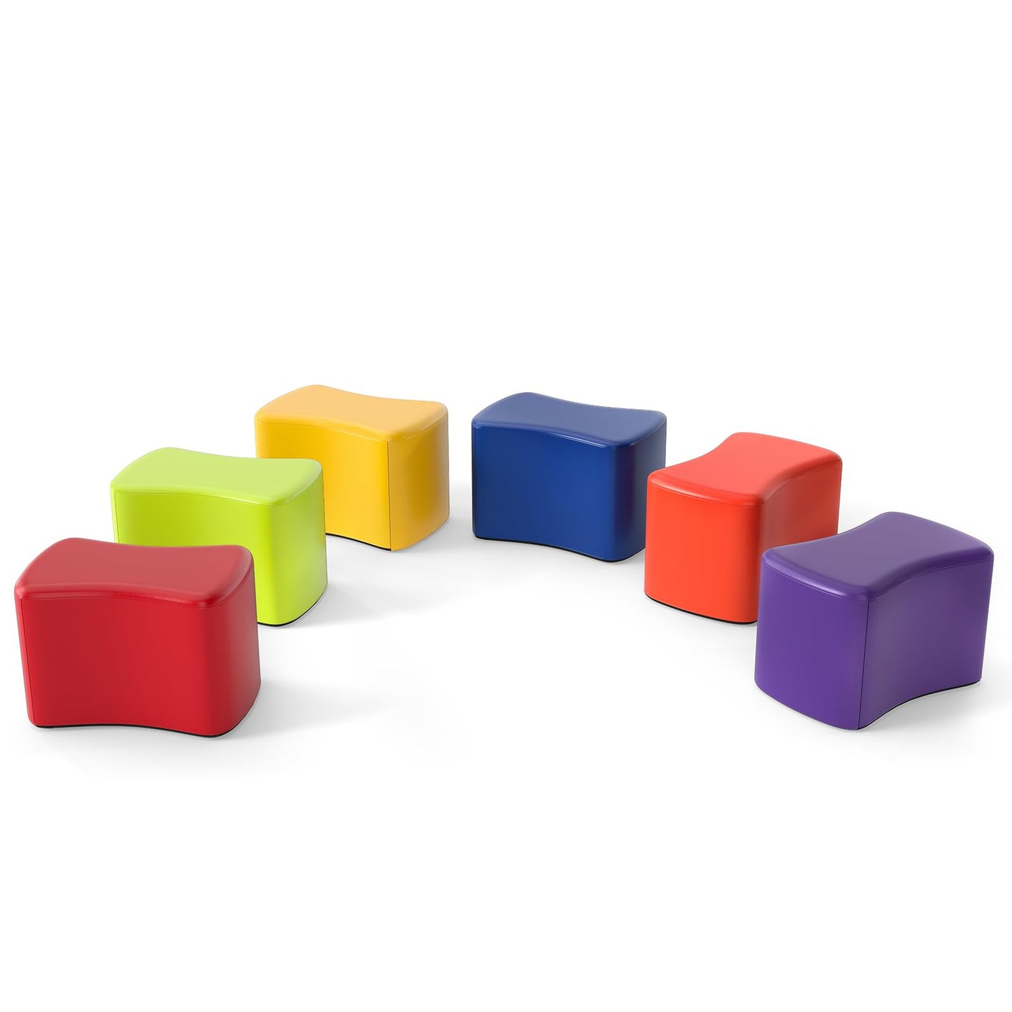 6-Piece Butterfly Stools Modular Soft Foam Seating Set with Waterproof PU Cover