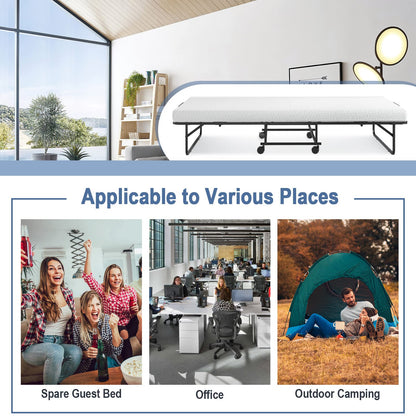 Folding Bed with 10 cm Mattress for Adults and Kids