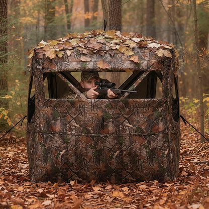 Hunting Blind 270°/360° See Through Pop Up Hunting Tent with Sliding Window and Door