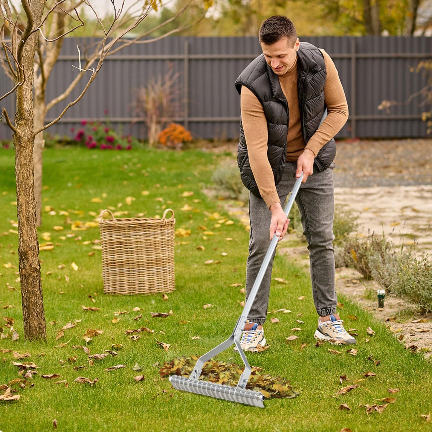 178 cm Aluminum Garden Thatch Rake