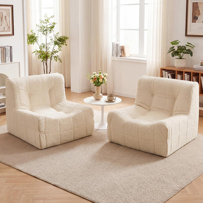 Bean Bag Chair for Adults, Teddy Fleece Lazy Floor Sofa Beanbag Chair