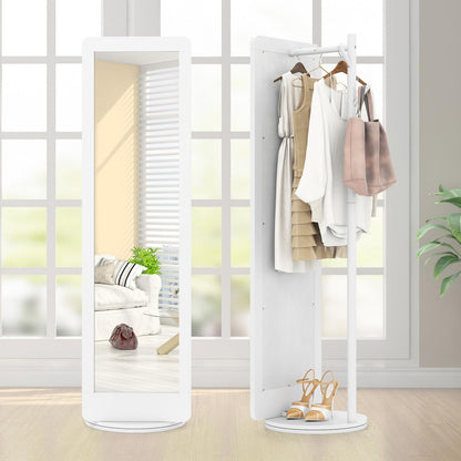 Full Length 2-in-1 Freestanding Dressing Mirror with Coat Rack