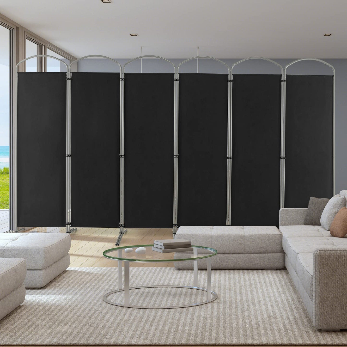 6 Panel Room Divider Freestanding and Folding Design for Home Office