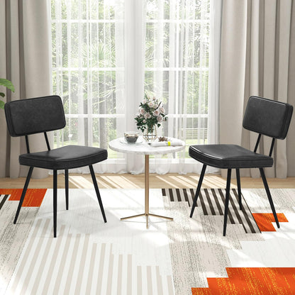 Kitchen Faux Leather Upholstered Dining Chair Set of 2