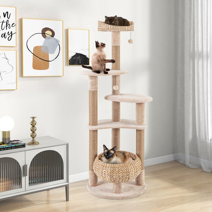 164cm Cats Climbing Tower with Jute Scratching Posts