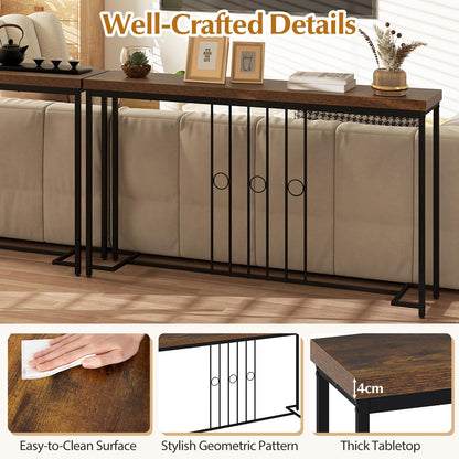 140CM Narrow Entryway Table with H-Shaped Base and Spacious tabletop