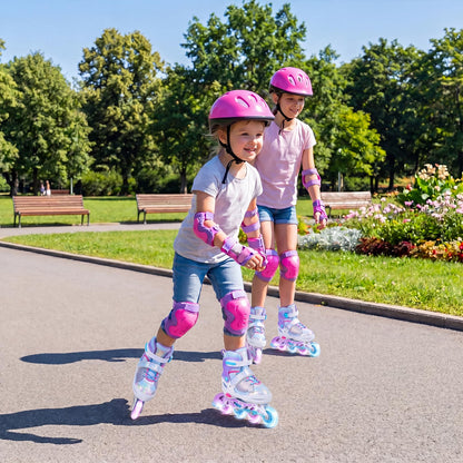 Kids Inline Skates for Boys & Girls, 4 Sizes Adjustable Blades Roller Skates
