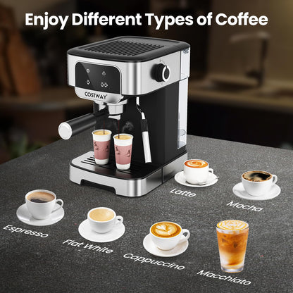 1200W Espresso Machine 20 Bar with Steam Milk Frother