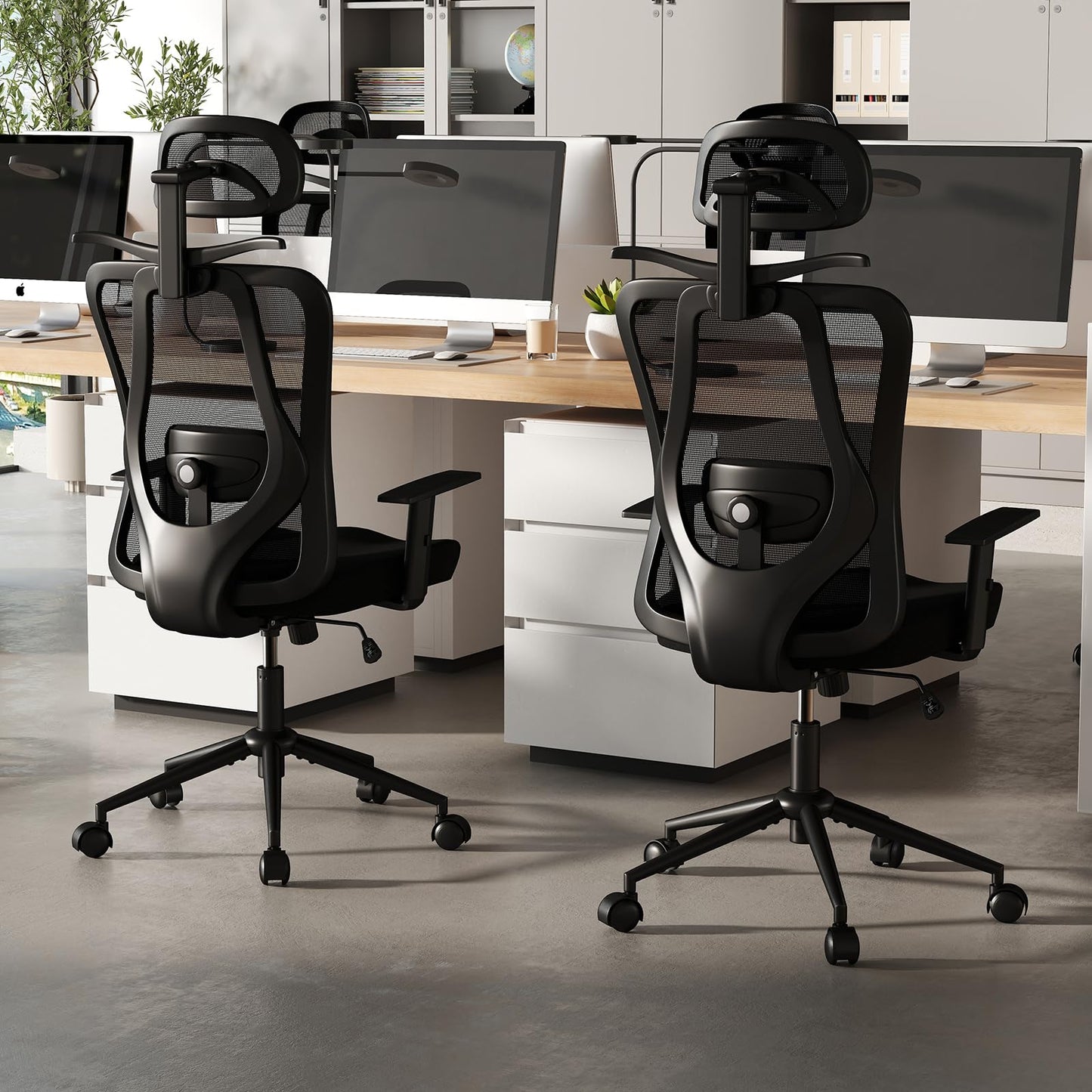 Ergonomic Office Chair with 3D Headrest and Adjustable Lumbar for Office