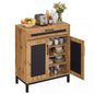 Storage Cabinet, Wooden Buffet Sideboard with Drawer, Doors, Removable Shelves and Metal Legs