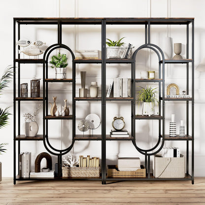 10-Tier Bookshelf, Industrial Etagere Bookcase with Open Storage Shelves