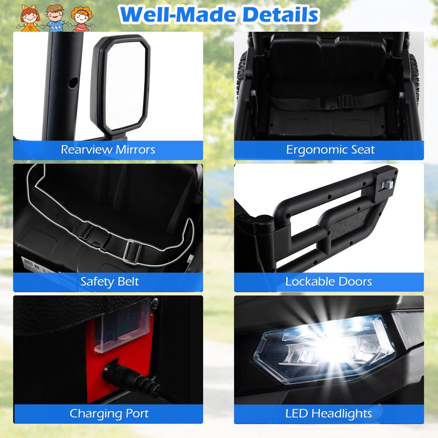 24V Ride on Dump Truck with Electric Dump Bed 4WD with Remote and Music