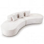 306cm Curved Sofa Couch, 5-Seater Sectional Boneless Sofa Bed with 3 Comfy Pillows