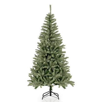 180 CM Glow-in-the-dark Artificial Christmas Tree Hinged Xmas Tree with 692 Branch Tips and Foldable Metal Stand