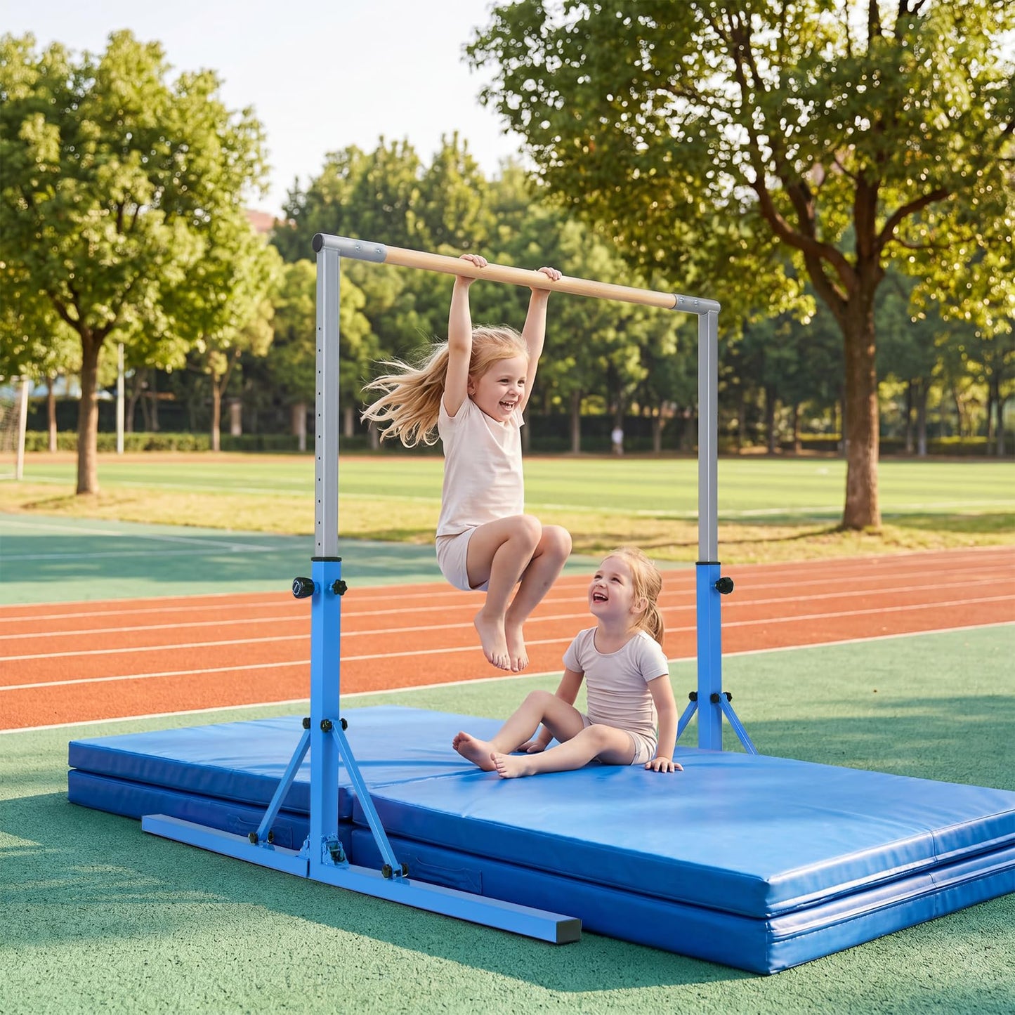 Foldable Gymnastics Bar, 90-150cm Height Adjustable Training Bar