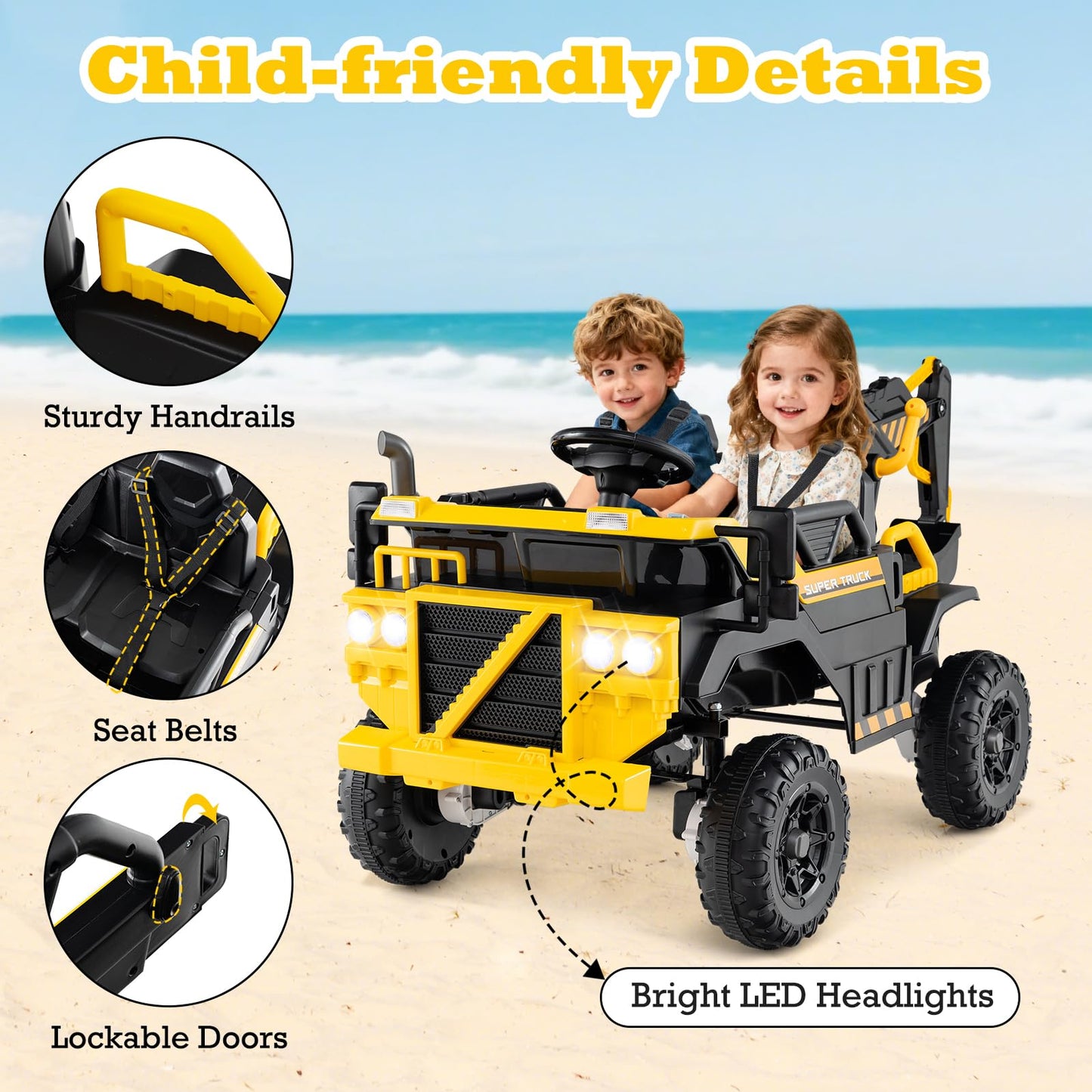 4WD Electric Truck Construction Vehicle with Remote Control