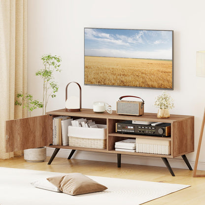 Mid Century Modern Entertainment Center with Cable Hole and Raised Legs