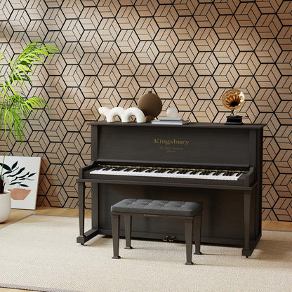 4 Pack Acoustic Panels for Walls Sound Absorbing Panel with 9 Hexagonal Wooden Boards